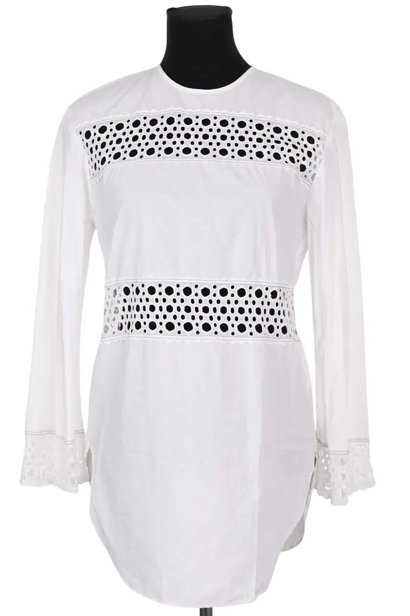 Blouse Sandro Blanc en Coton, taille S - Seconde Main