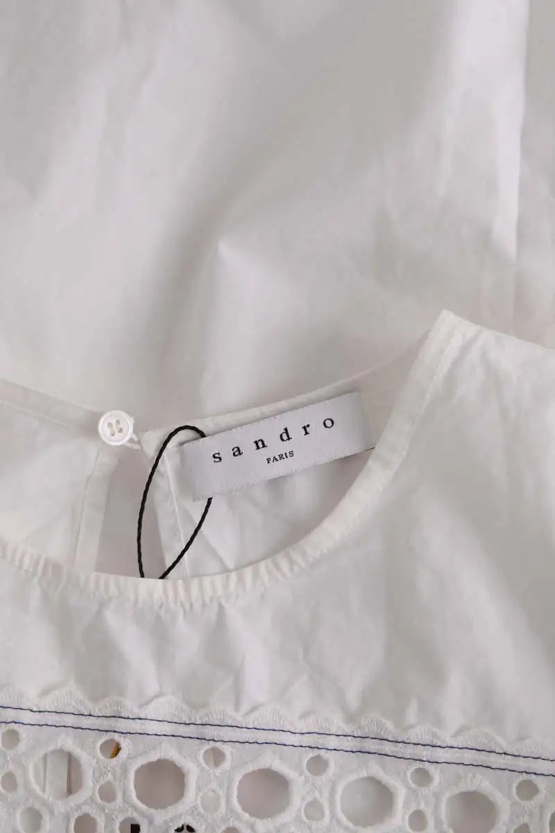Blouse Sandro Blanc en Coton