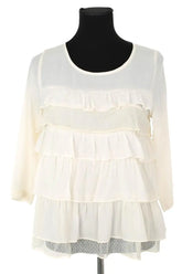 Blouse Sandro Blanc en Polyester, taille L - Seconde Main