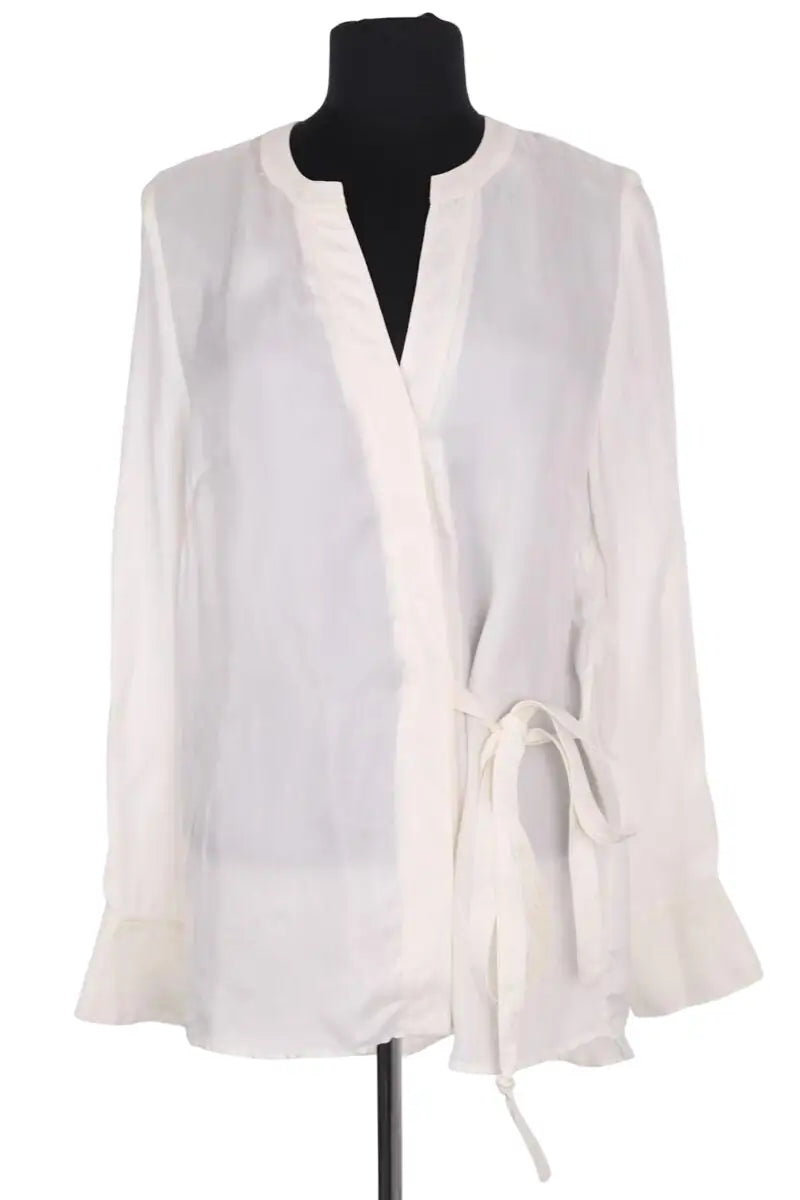 Blouse Sandro Blanc en Synthétique, taille S - Seconde Main