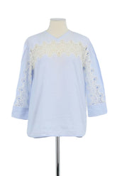 Blouse Sandro Bleu en Coton, taille S - Seconde Main