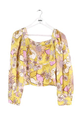 Blouse Sandro Jaune en Soie, taille S - Seconde Main