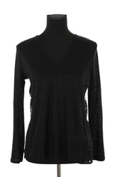 Blouse Sandro Noir en Lin, taille M - Seconde Main