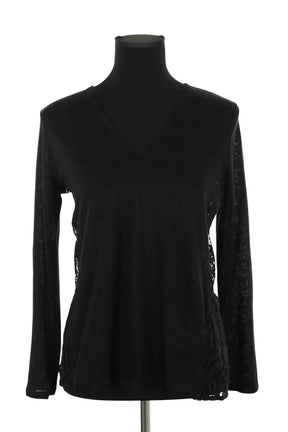 Blouse Sandro Noir en Lin, taille M - Seconde Main