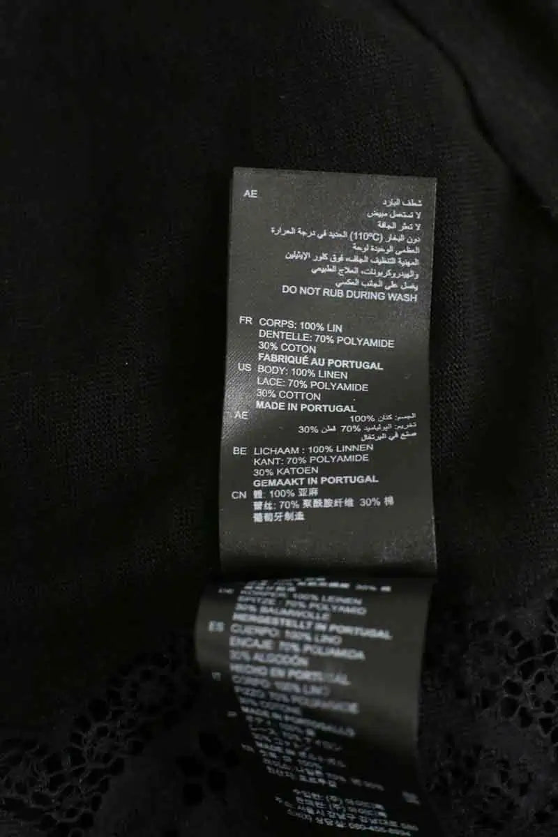 Blouse Sandro Noir en Lin