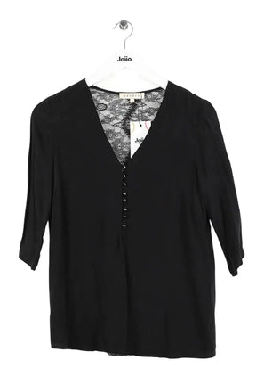 Blouse Sandro Noir en Soie, taille S - Seconde Main