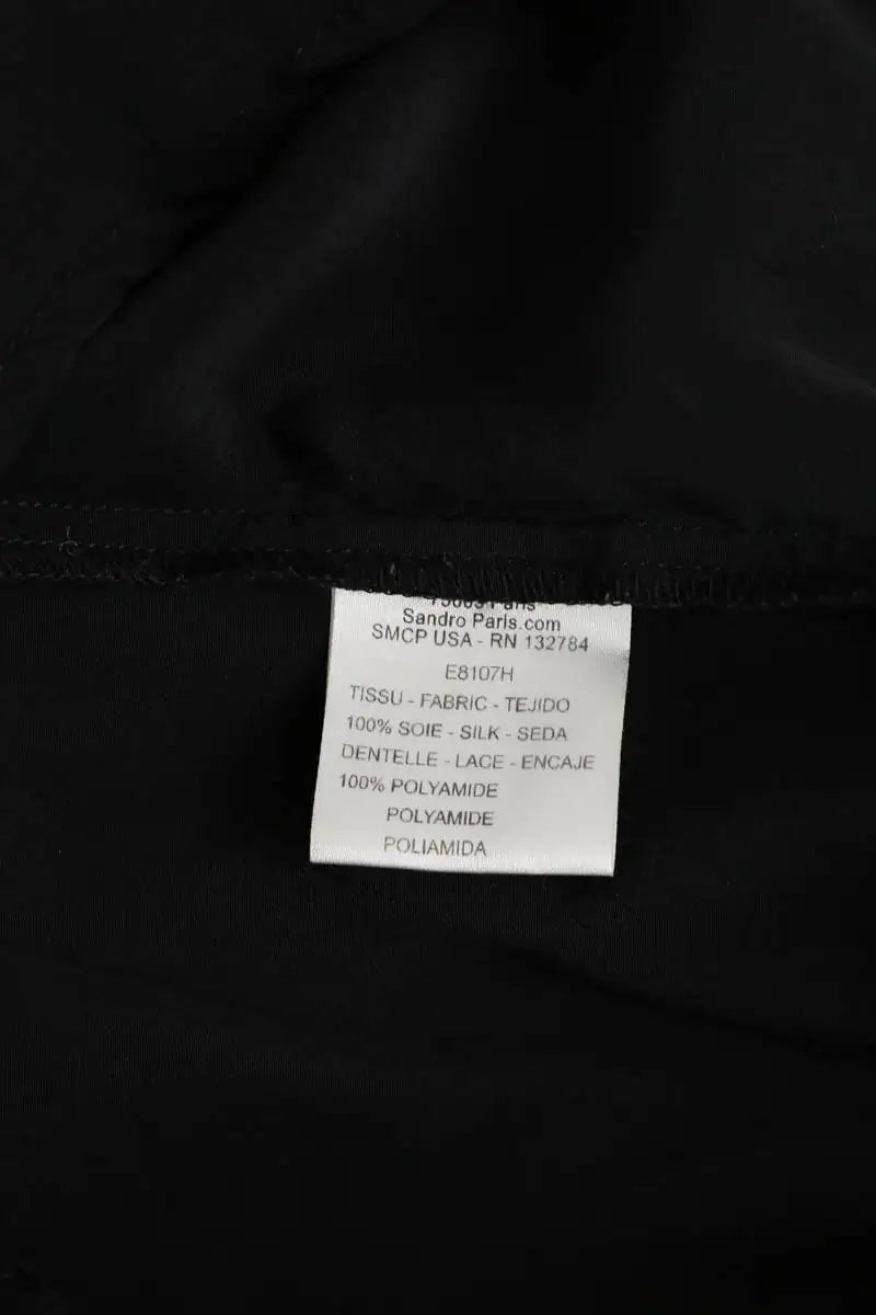 Blouse Sandro Noir en Soie