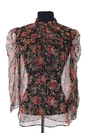 Blouse Sandro Noir en Soie, taille S - Seconde Main