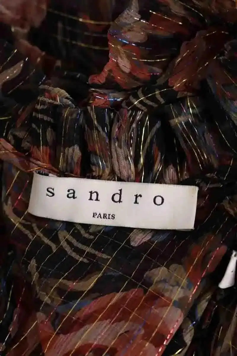 Blouse Sandro Noir en Soie
