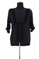 Blouse Sandro Noir en Synthétique, taille M - Seconde Main