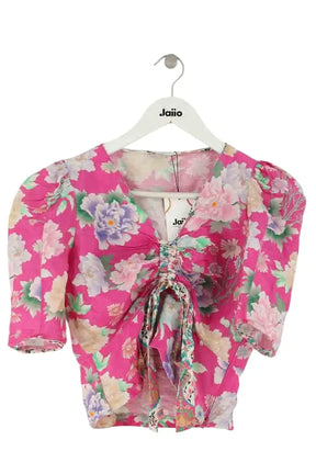 Blouse Sandro Rose en Lin, taille S - Seconde Main