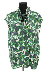 Blouse Sandro Vert en Soie, taille M - Seconde Main