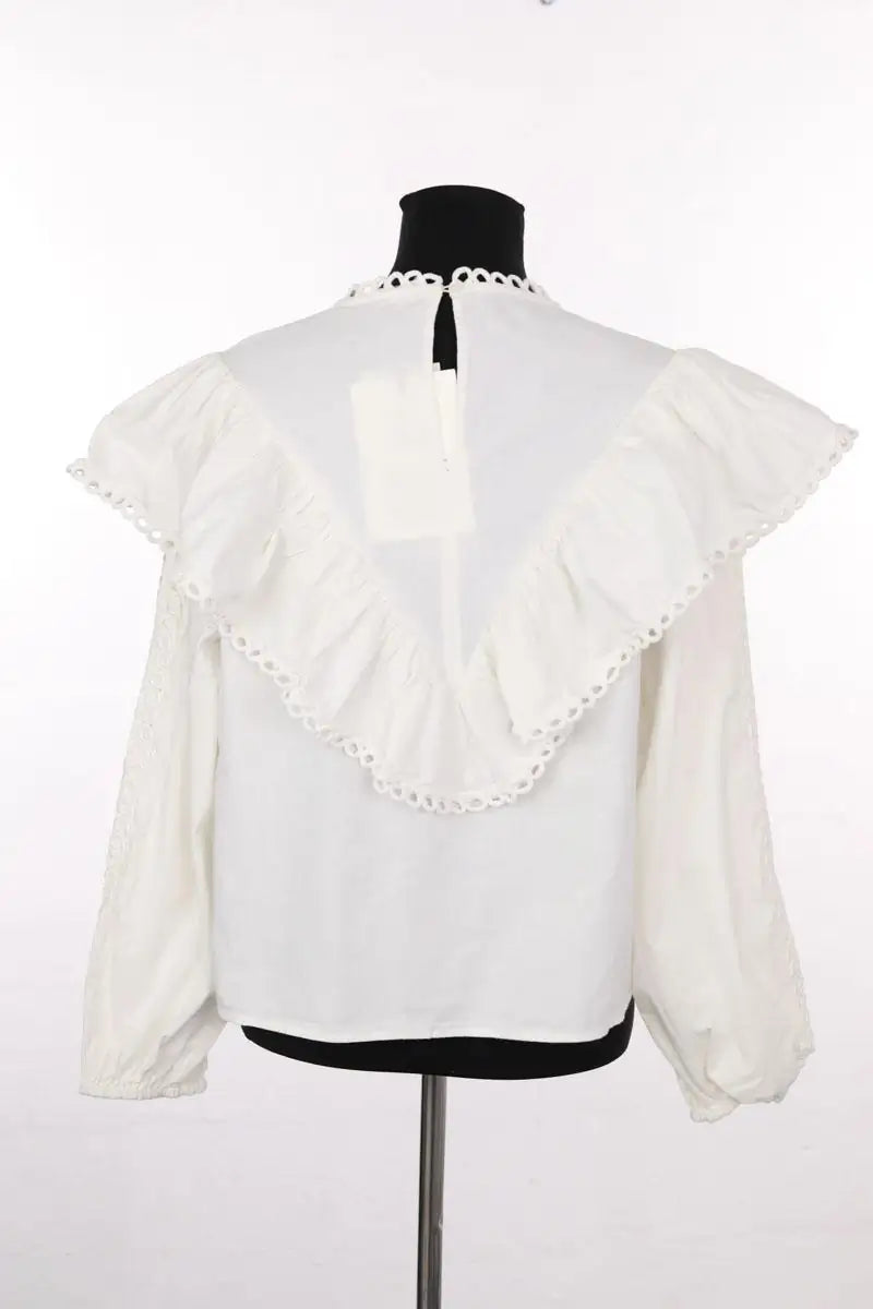 Blouse Sézane Amarine Blanc en Coton