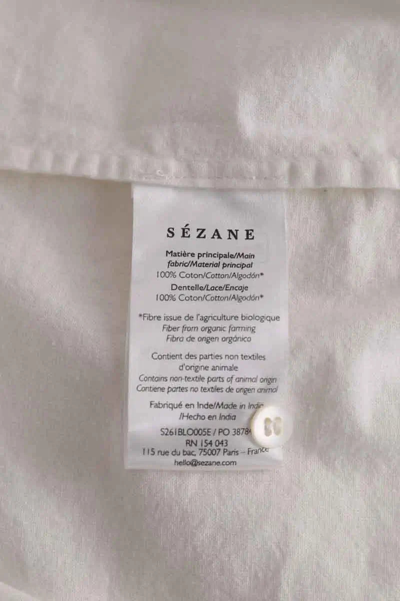 Blouse Sézane Amarine Blanc en Coton