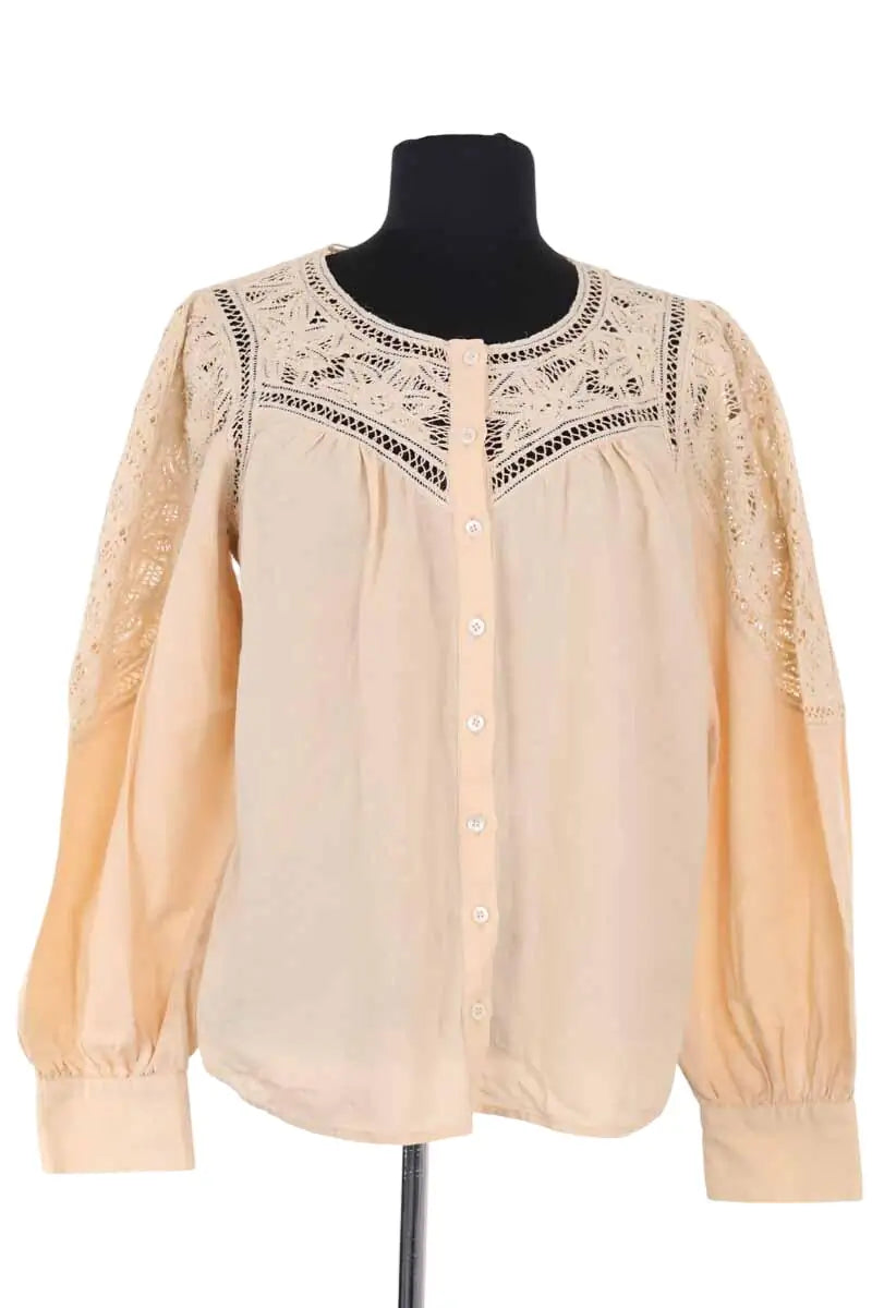Blouse Sézane Beige en Coton, taille L - Seconde Main