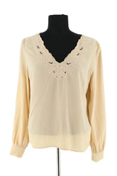 Blouse Sézane Beige en Soie, taille S - Seconde Main