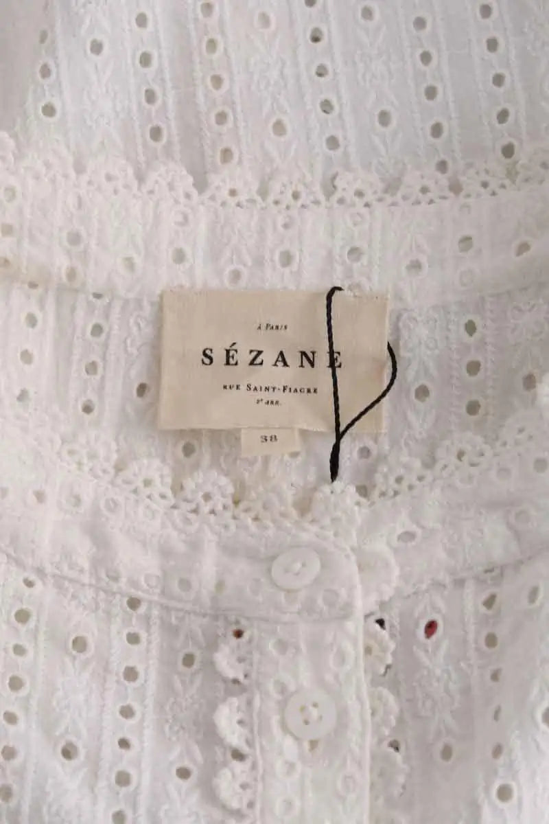 Blouse Sézane Blanc en Coton