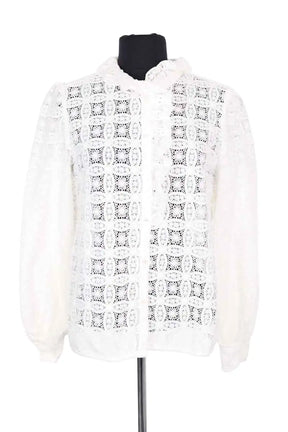 Blouse Sézane Blanc en Coton, taille M - Seconde Main