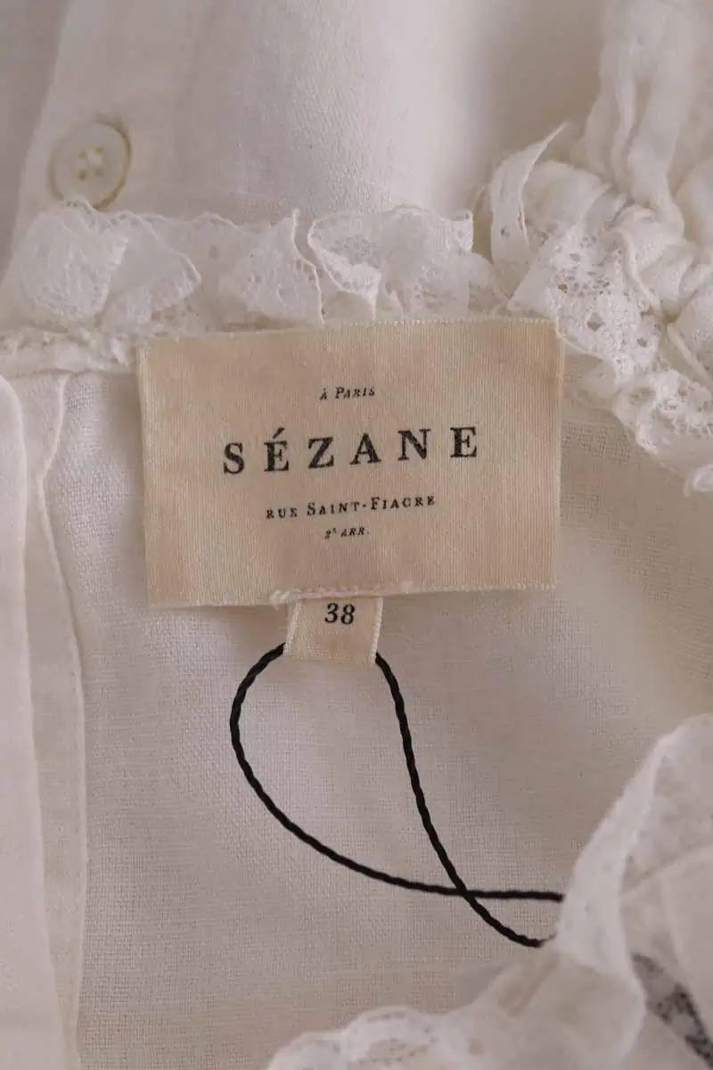 Blouse Sézane Blanc en Lin