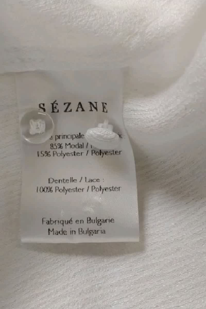 Blouse Sézane Blanc en Polyester