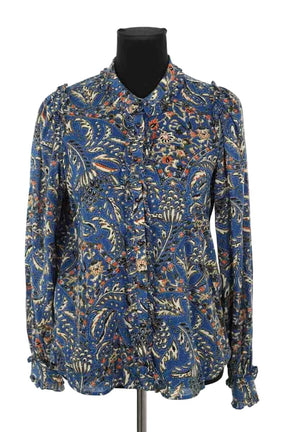 Blouse Sézane Bleu en Coton, taille M - Seconde Main