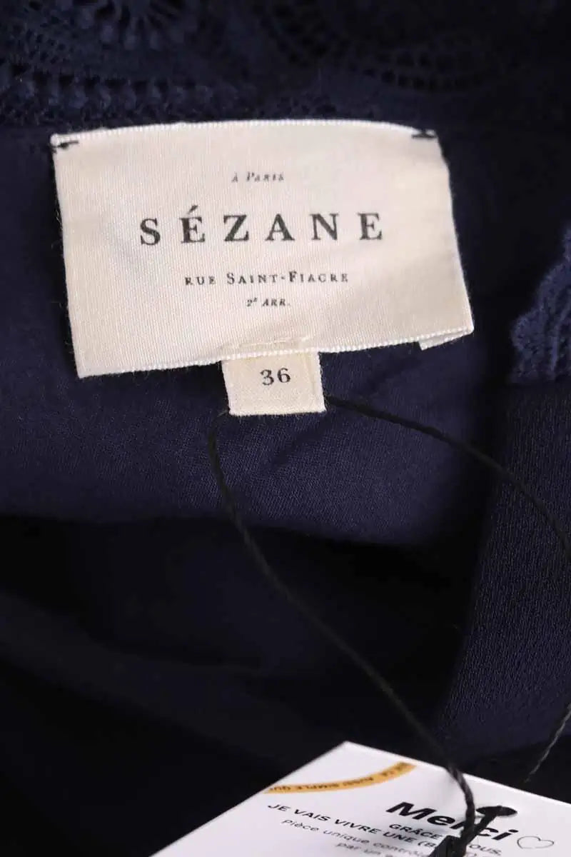 Blouse Sézane Bleu en Synthétique