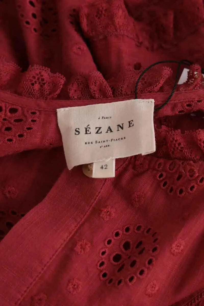 Blouse Sézane Bordeaux en Coton