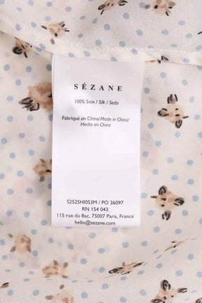 Blouse Sézane Ecru en Soie