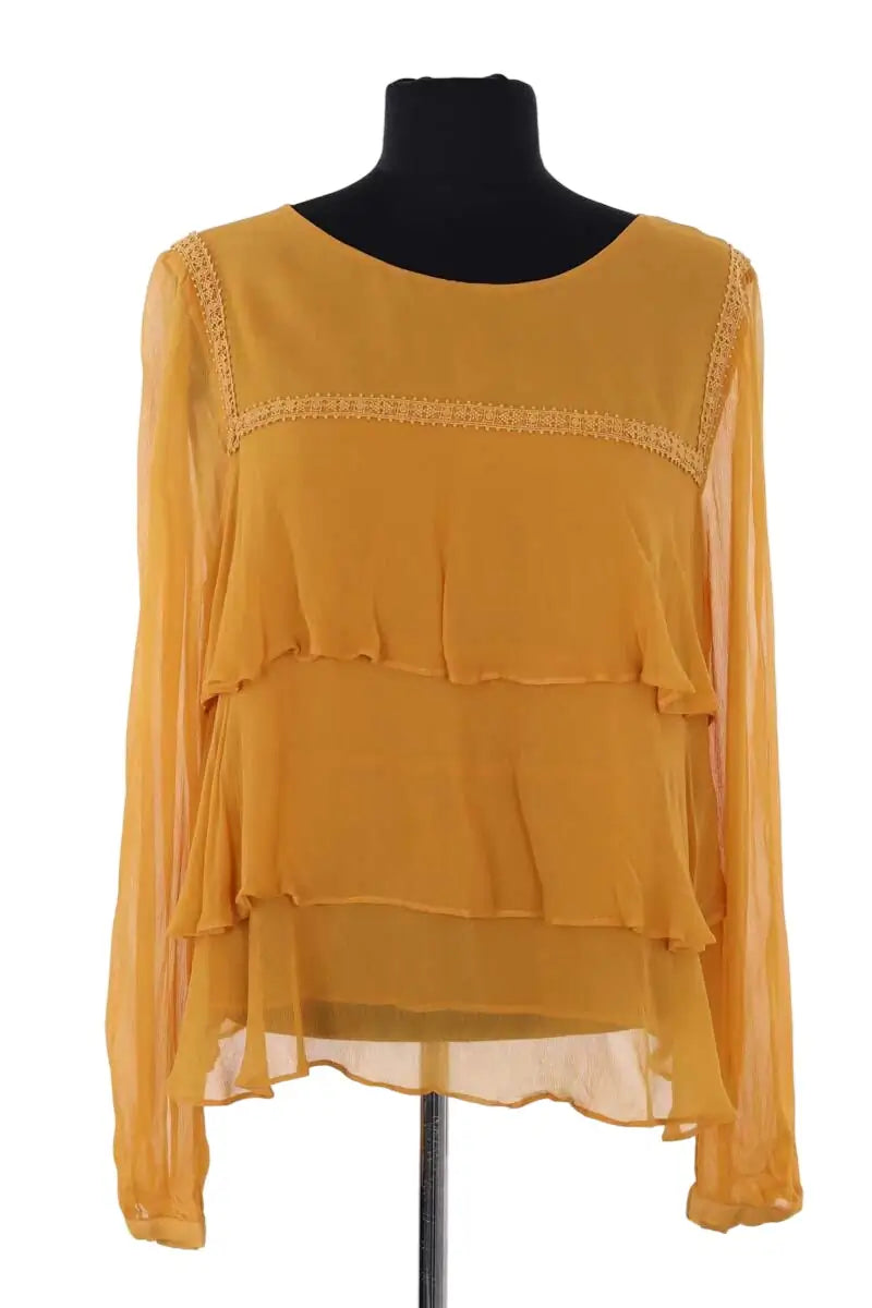 Blouse Sézane Jaune en Synthétique, taille XL - Seconde Main
