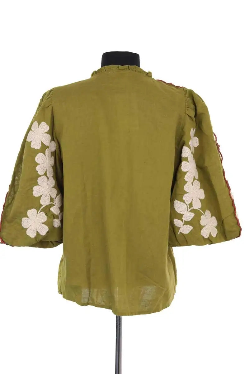 Blouse Sézane Kaki en Coton