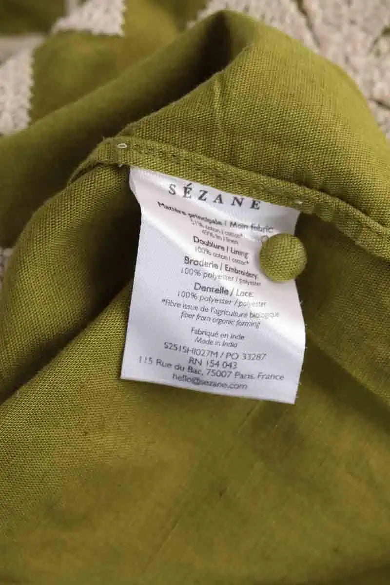 Blouse Sézane Kaki en Coton