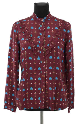 Blouse Sézane Marron en Soie, taille S - Seconde Main