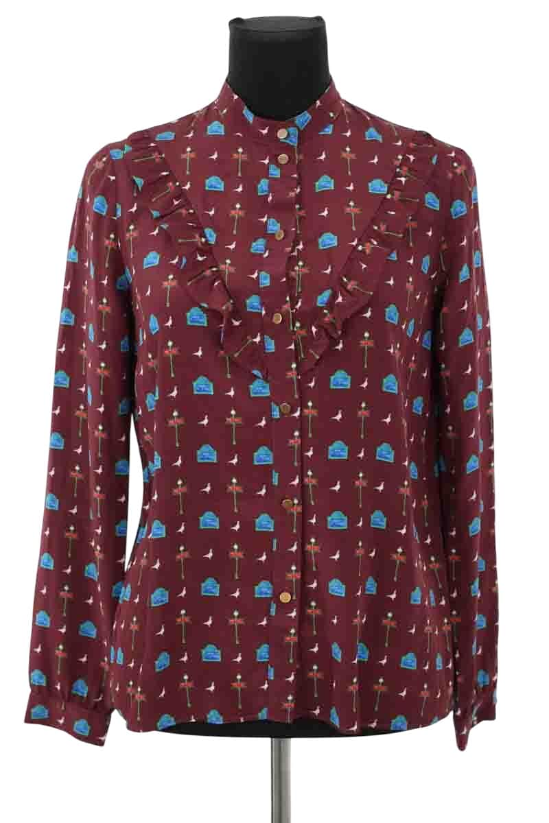 Blouse Sézane Marron en Soie, taille S - Seconde Main