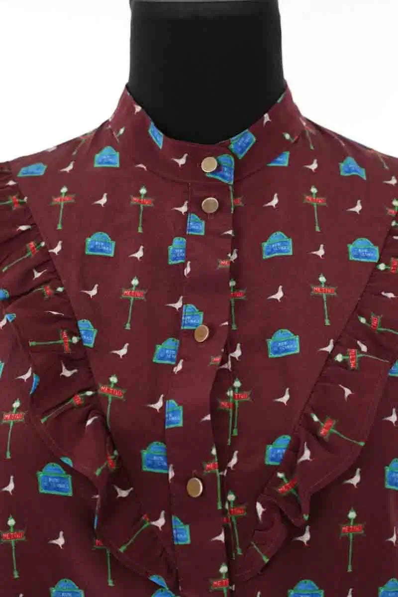 Blouse Sézane Marron en Soie