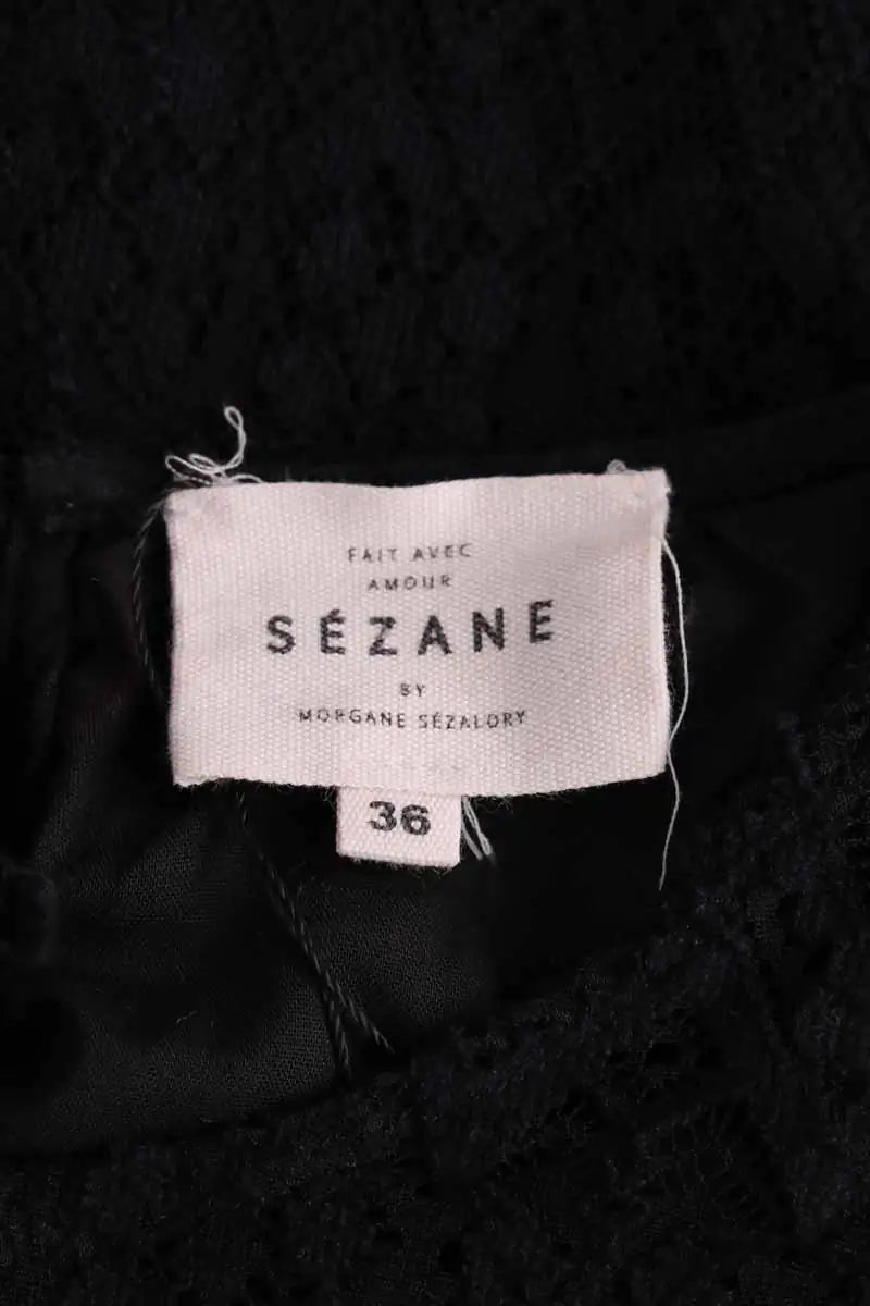Blouse Sézane Noir en Coton