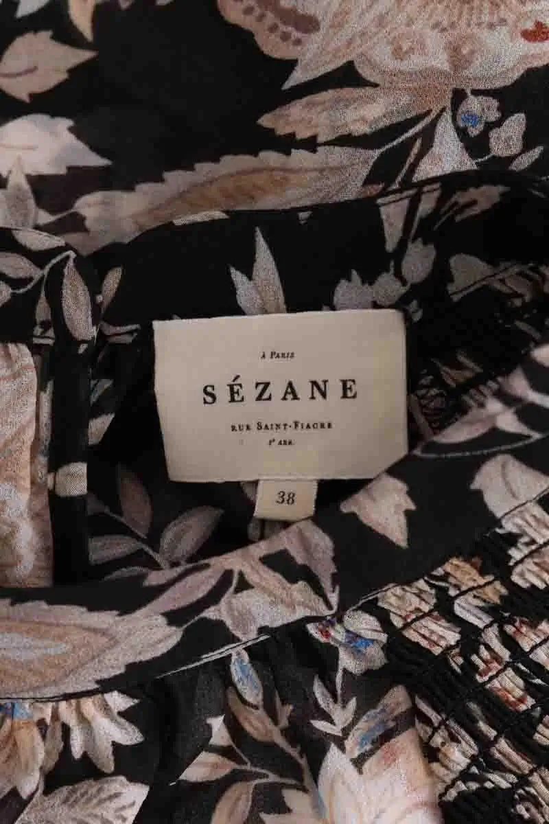 Blouse Sézane Noir en Synthétique