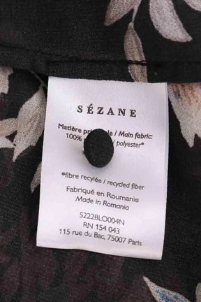 Blouse Sézane Noir en Synthétique