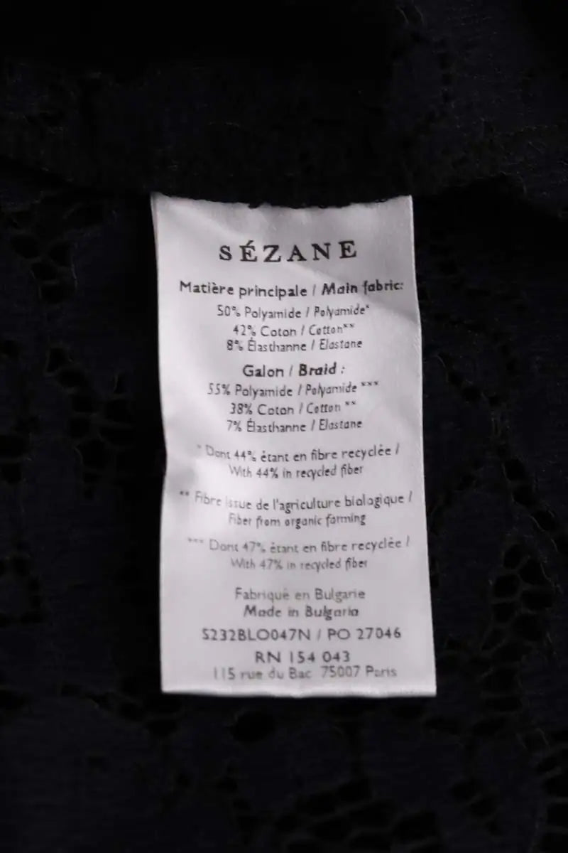 Blouse Sézane Noir en Synthétique
