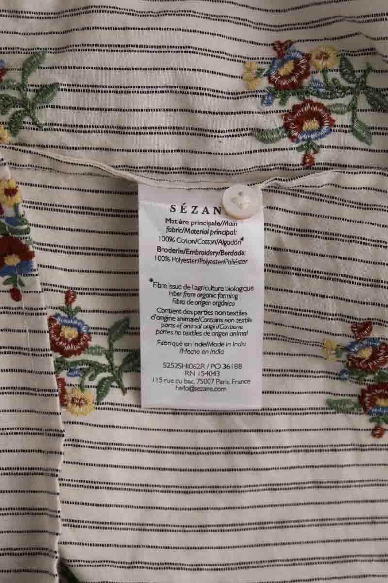 Blouse Sézane Sara Ecru en Coton