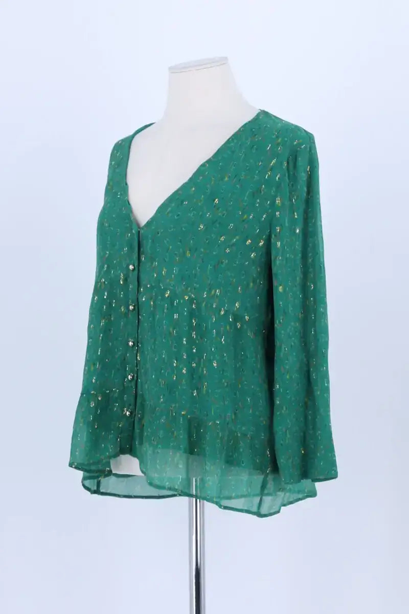 Blouse Sézane Vert en Soie