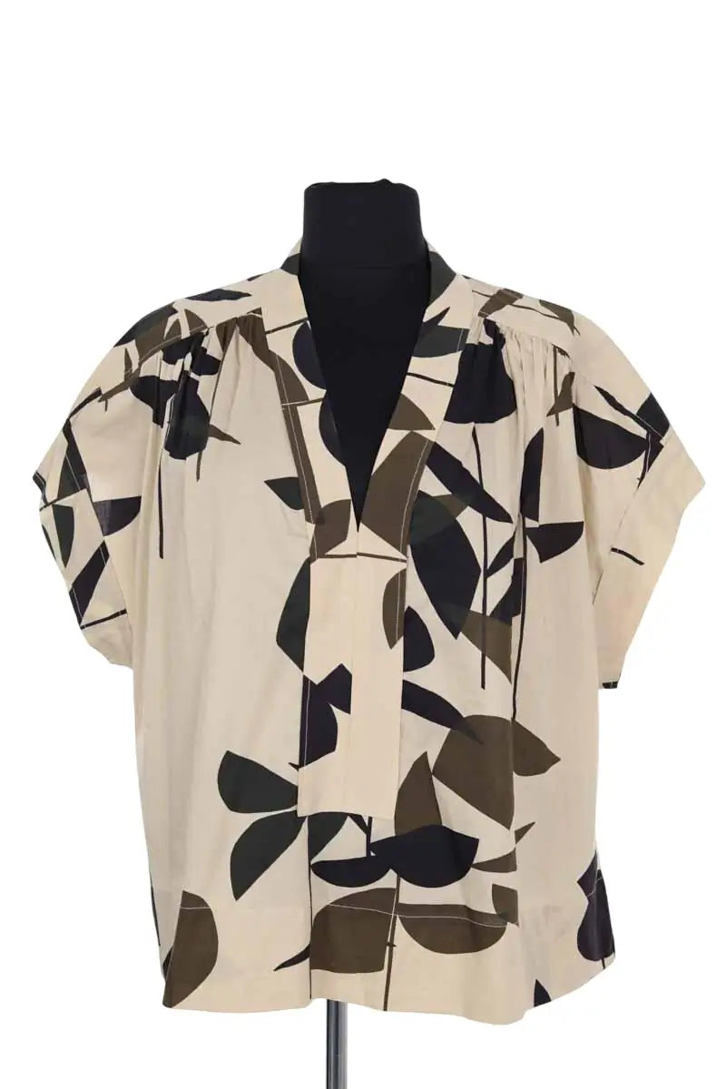 Blouse Soeur Beige en Coton, taille XL - Seconde Main