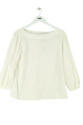 Blouse Tara Jarmon Blanc en Coton, taille XL - Seconde Main