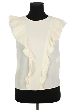 Blouse Tara Jarmon Ecru en Soie, taille S - Seconde Main