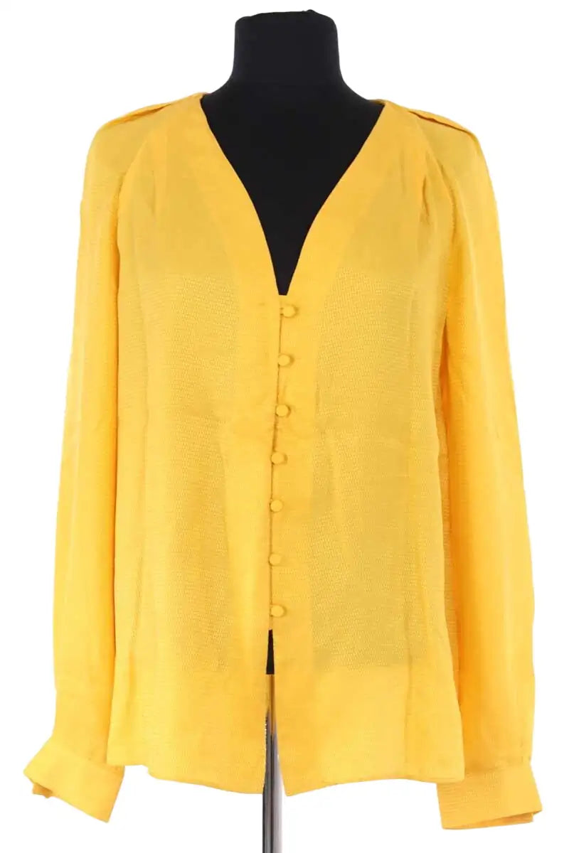 Blouse Tara Jarmon Jaune en Soie, taille L - Seconde Main