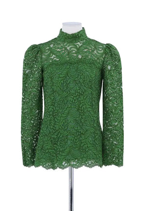 Blouse Tara Jarmon Vert en Coton, taille S - Seconde Main