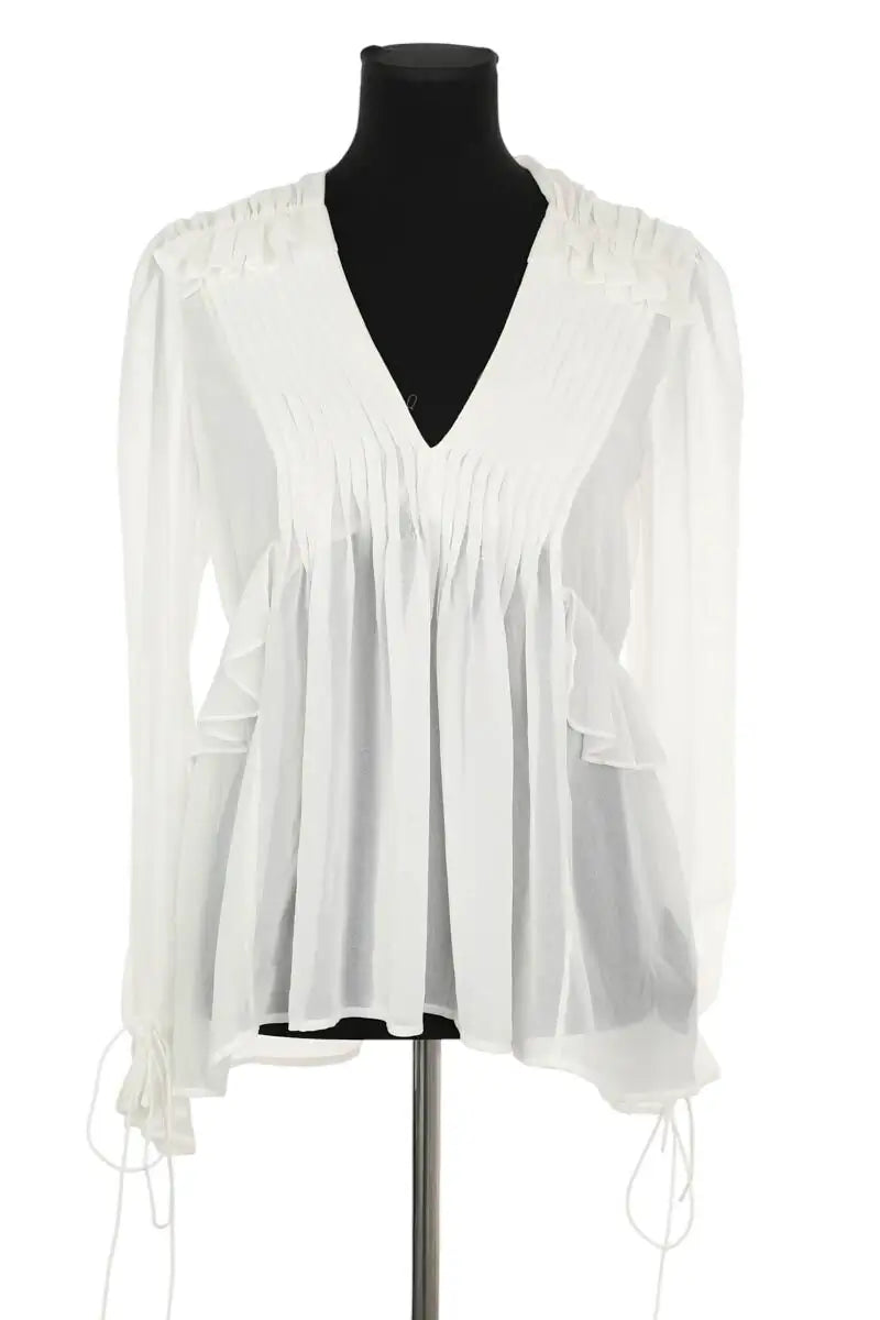 Blouse The Kooples Blanc en Synthétique, taille L - Seconde Main