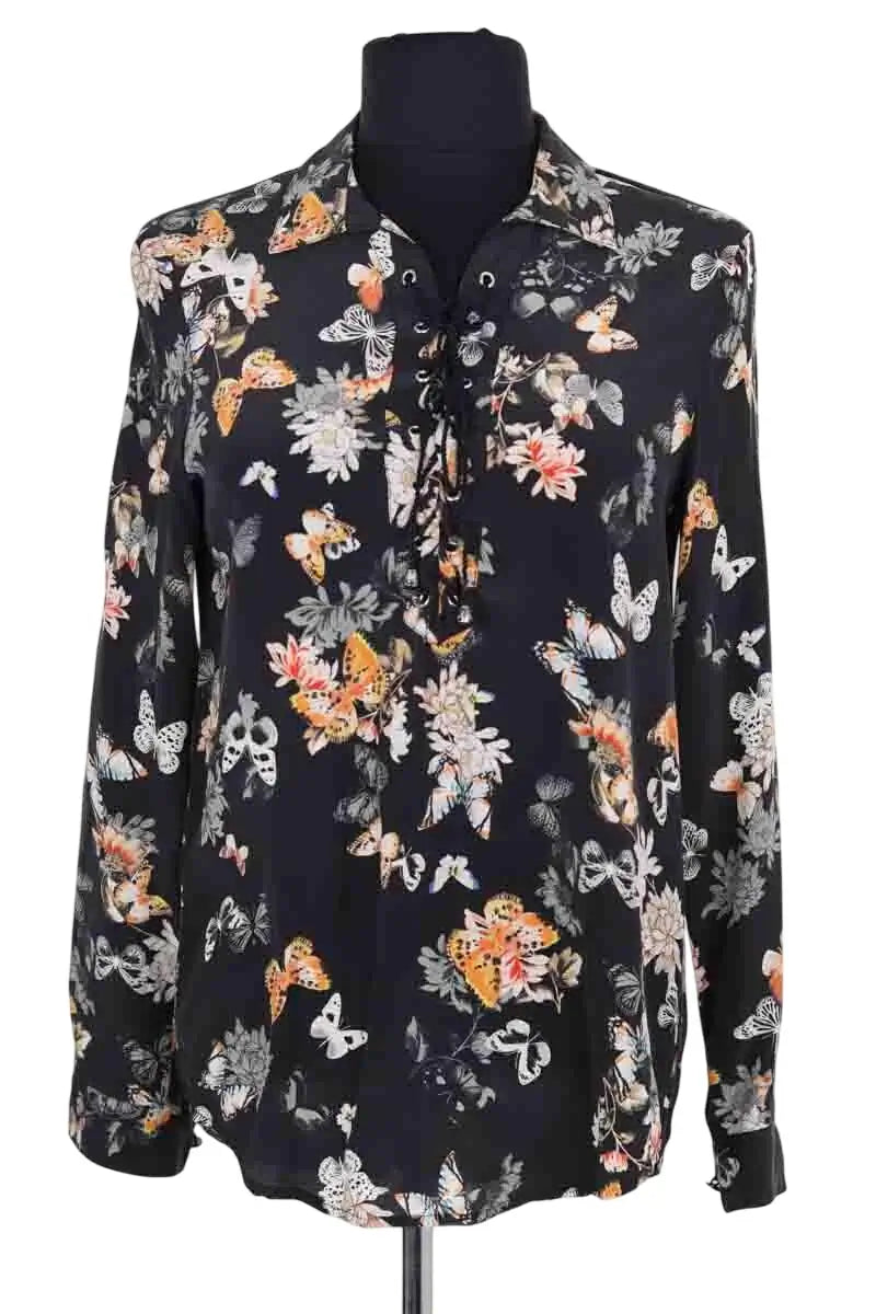 Blouse The Kooples Noir en Soie, taille XS - Seconde Main