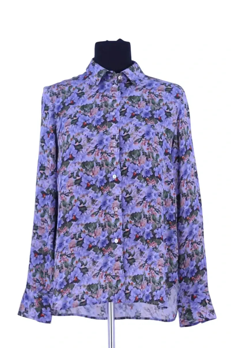 Blouse Vince Bleu en Soie, taille M - Seconde Main