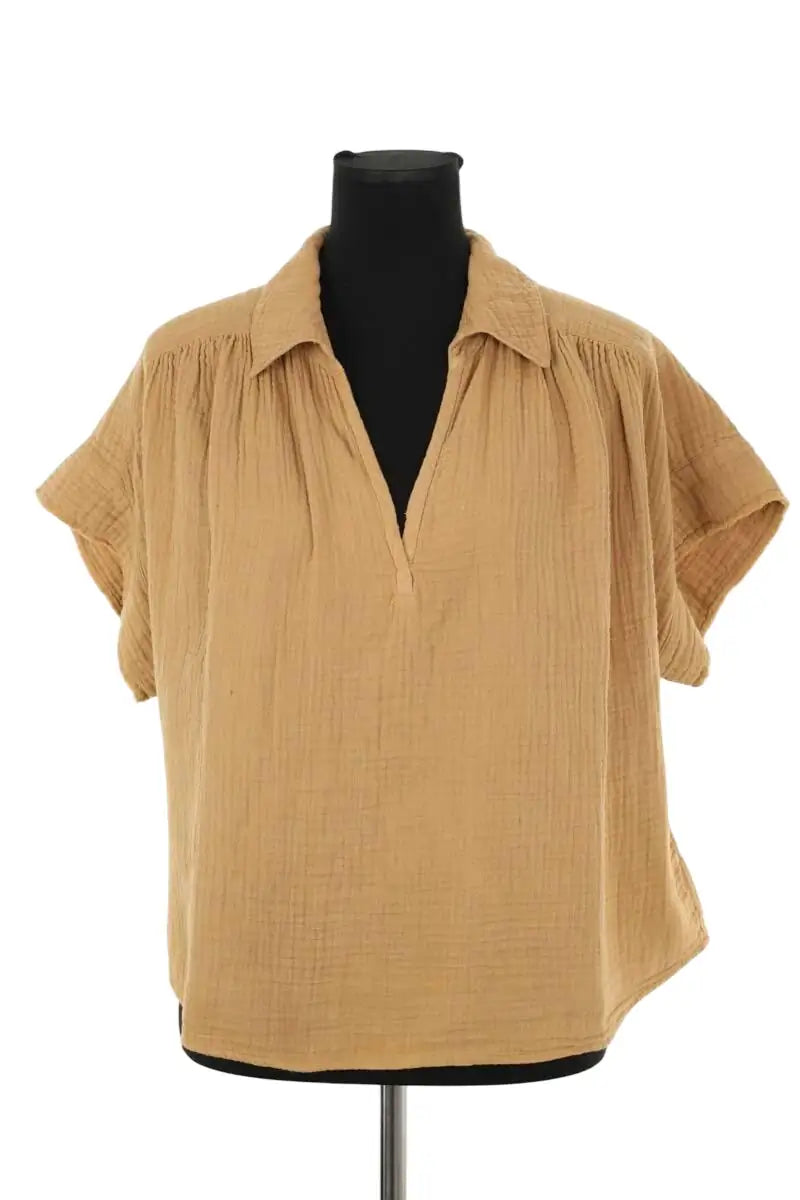 Blouse Xirena Camel en Coton, taille M - Seconde Main