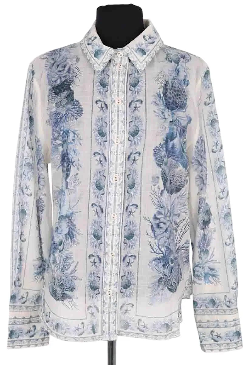 Blouse Zimmermann Bleu en Lin, taille L - Seconde Main
